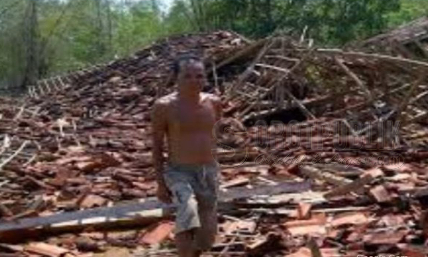 Rumah warga yang terkena puting beliung di pamekasan