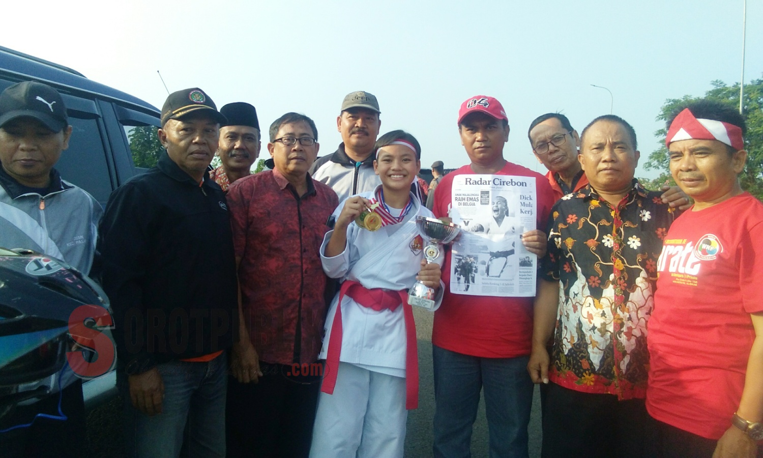 Lala Diah Pitaloka, atlet Karate asal Kabupaten Majalengka peraih medali emas di Kejuaraan Dunia 2018 saat disambut Pemkab Majalengka. (Foto: Sigit/SorotPublik)