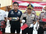 Kapolres Majalengka, AKBP Mariyono, S.Ik menunjukkan barang bukti pencurian saat rilis pers