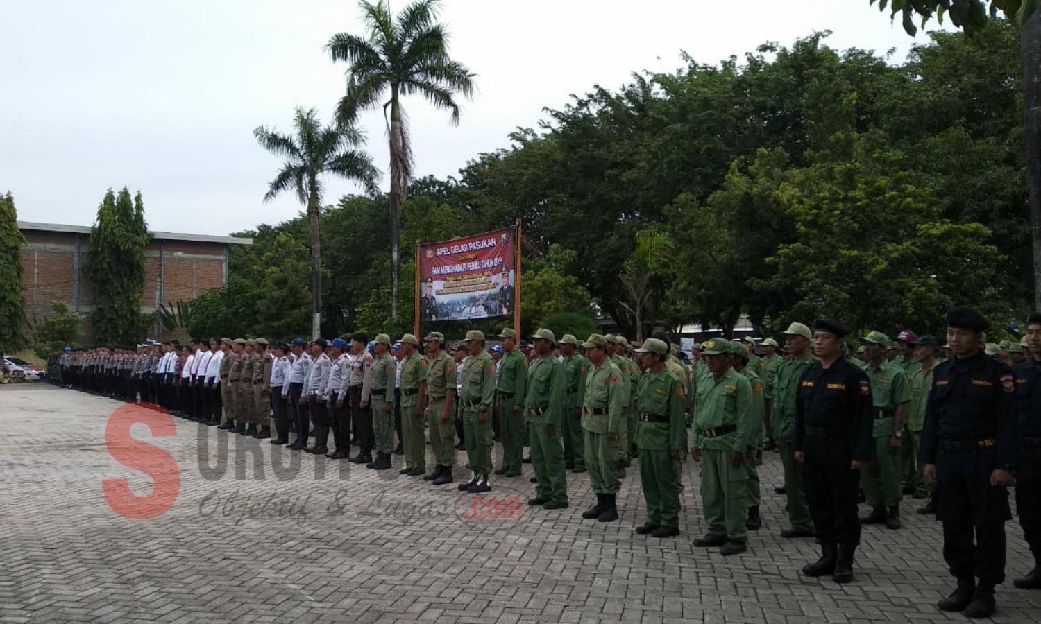 Apel Gelar Pasukan Pengamanan Pemilu 2019 di Mapolres Sumenep. (Foto: Hairul/SorotPublik)