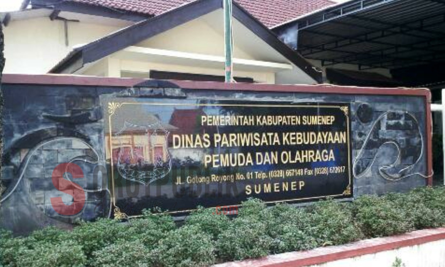 Kantor Disparbudpora Kabupaten Sumenep. (Foto: Hend/SorotPublik)