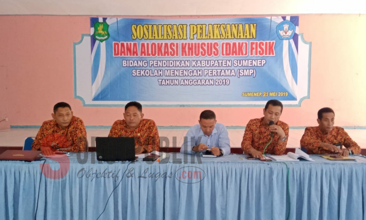 Sosialisasi Pelaksanaan Dana Alokasi Khusus (DAK) Fisik Bidang Pendidikan Kabupaten Sumenep tingkat SMP Tahun Anggaran 2019. (Foto: Heri/SorotPublik)