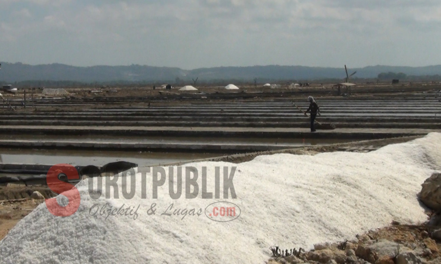 Petani garam di Sumenep saat menggarao lahannya di Desa Pinggir Papas, Kecamatan Kalianget. (Foto: Hairul/SorotPublik)