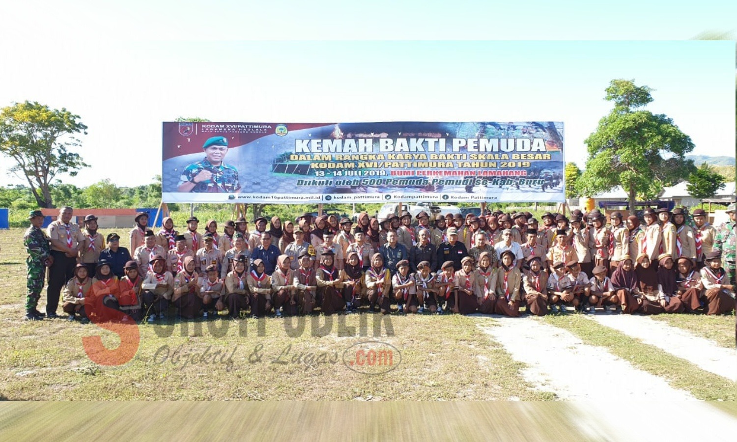 Kemah Bakti Pemuda di Desa Lamahang, Kecamatan Waplau, Kabupaten Buru yang diselenggarakan Kodim 1506 Namlea. (Foto: Adam's/SorotPublik)