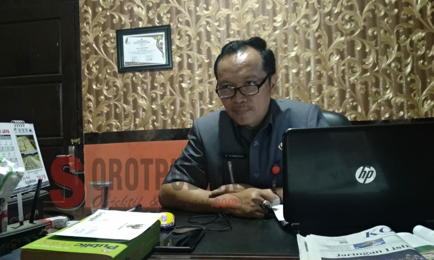 Kepala BPBD Kabupaten Sumenep, Abd Rahman Riadi saat ditemui di kantornya. (Foto: Hairul/SorotPublik)