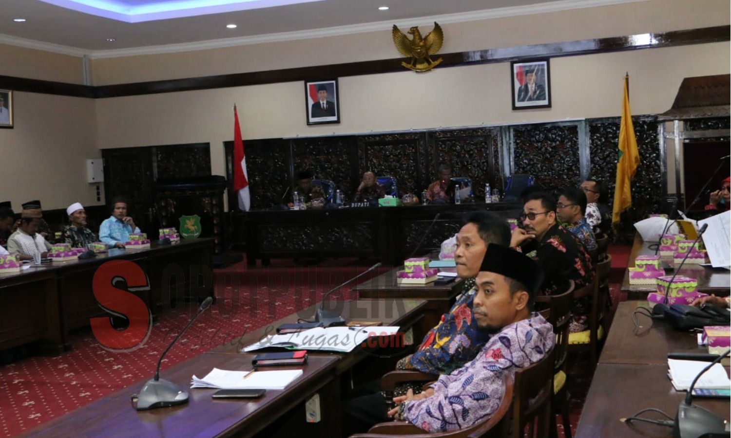 Rapat Koordinasi Pelaksanaan Program Wajib Diniyah Dinas Pendidikan Sumenep di Ruang Arya Wiraraja Lantai 2 Kantor Bupati Sumenep. (Foto: Yusa'/SorotPublik)