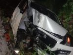 Mobil Suzuki Ertiga yang mengalami kecelakaan di Kecamatan Batuan
