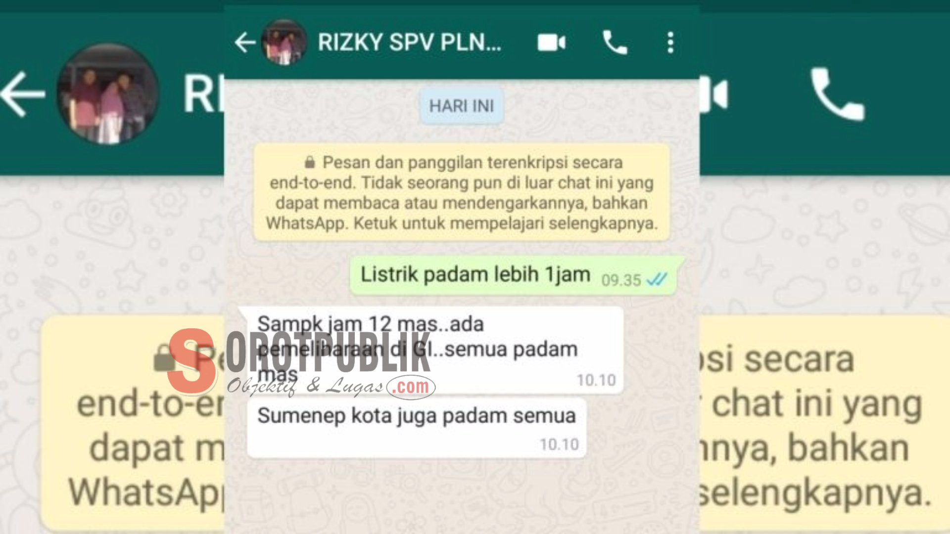 Keterangan pihak PLN Rayon Ambunten, Foto: Redaksi sorotpublik.com.